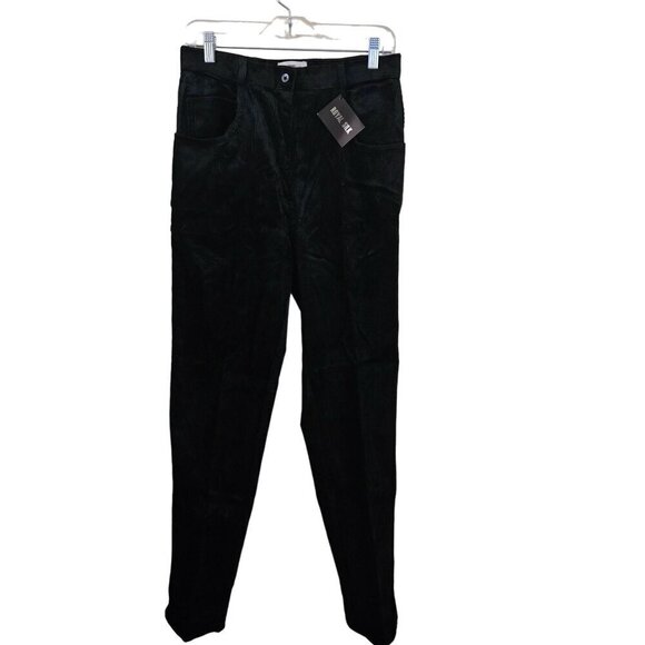 Royal Silk NWT Black Silk Blend Corduroy Pants Size 12 - Picture 1 of 4